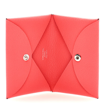 Hermes Chevre Mysore Calvi Card Case Rose Jaipur 5 of 7