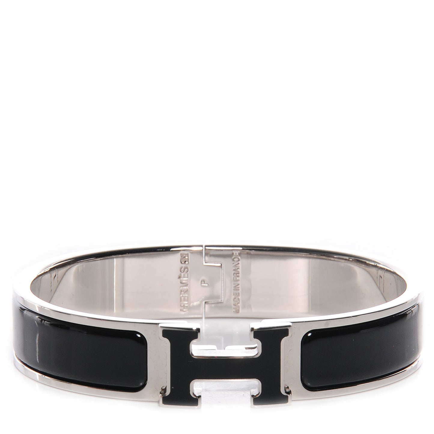 Enamel Narrow Clic Clac H Bracelet PM Black