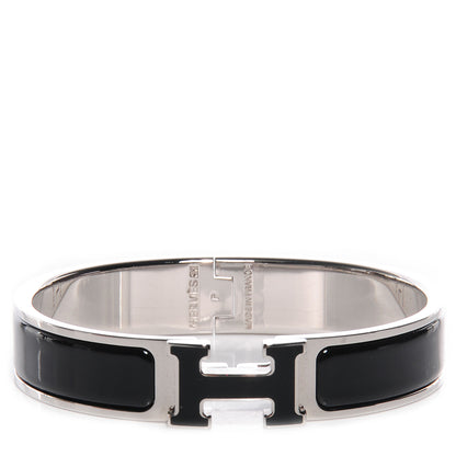 Hermes Enamel Narrow Clic Clac H Bracelet PM Black 1 of 5