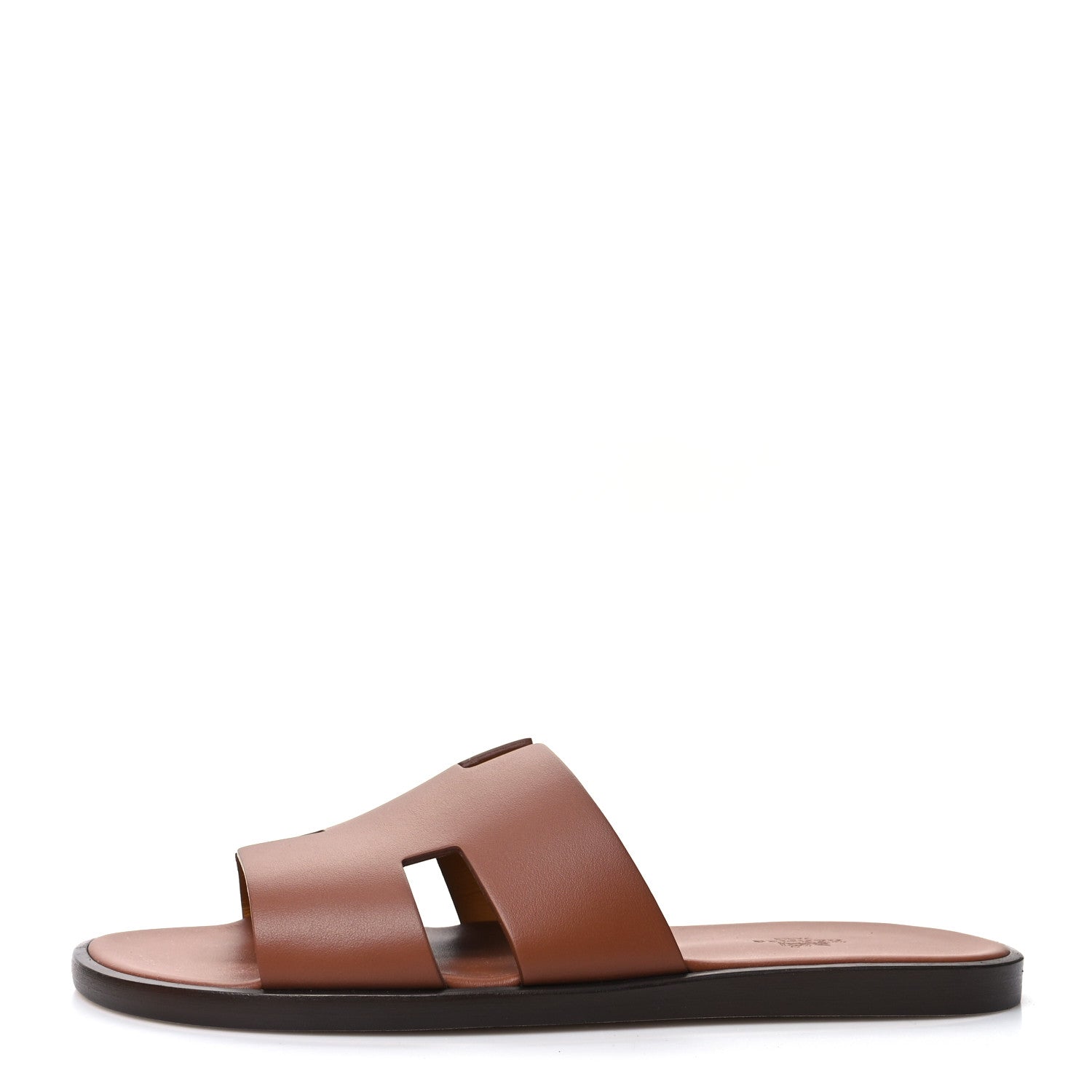 Hermes Calfskin Mens Izmir Sandals 42 Gold 1 of 9