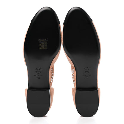 Chanel Suede Grosgrain Cap Toe CC Ankle Strap Sandals 40 Pink Black 5 of 9