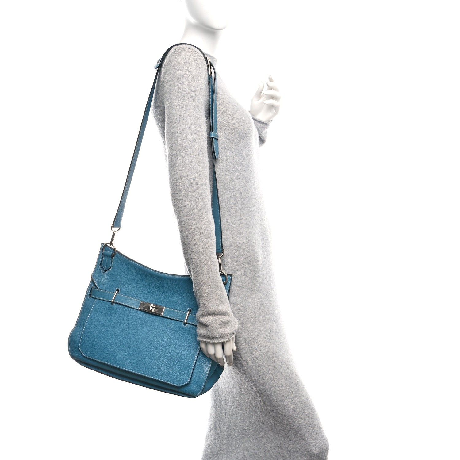 Hermes Taurillon Clemence Jypsiere 34 Blue Jean 2 of 17