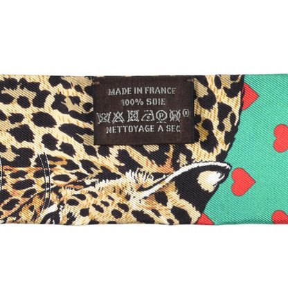 Hermes Silk Jungle Love Love Twilly Emeraude Rose Brun 4 of 4