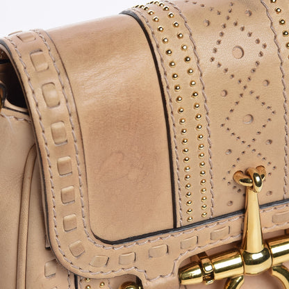 Gucci Calfskin Small Snaffle Bit Shoulder Bag Beige 9 of 17