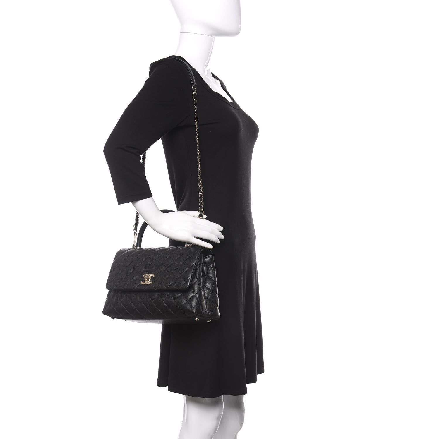 Chanel Caviar Quilted Small Coco Handle Flap Black 2 of 10