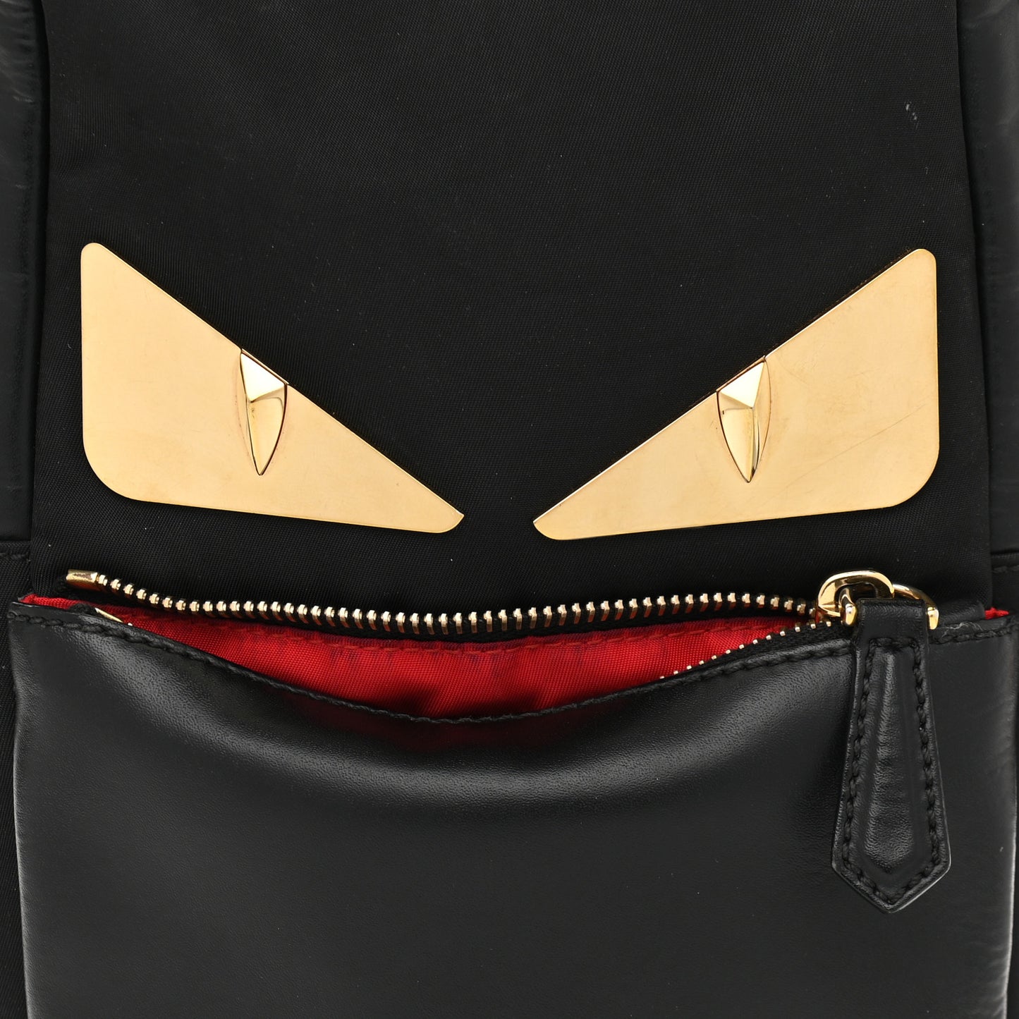 Nylon Vitello Liberty Metal Monster Eyes Sling Bag Black