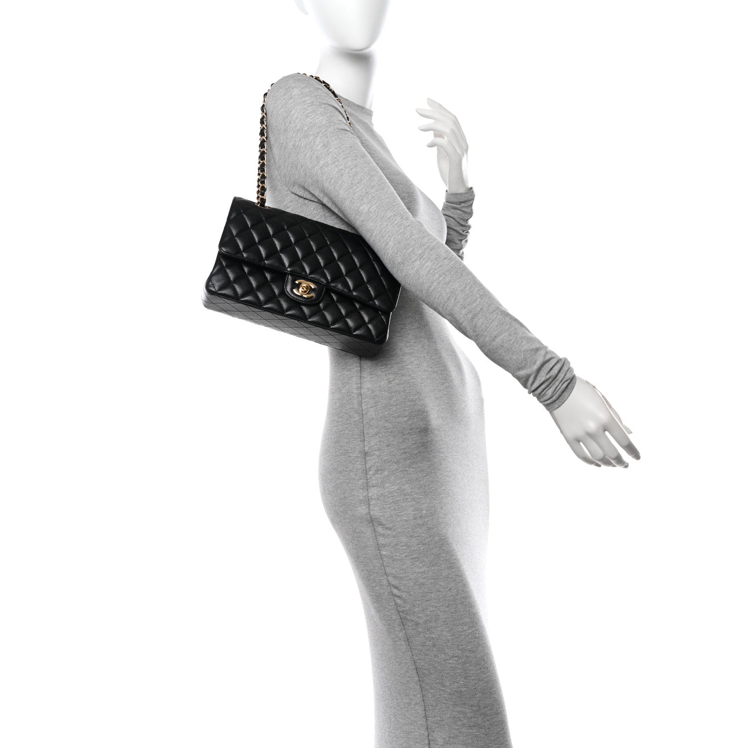 Chanel Caviar Quilted Medium Double Flap Black 2 of 11