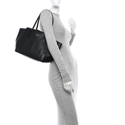 Gucci Pebbled Calfskin Small Swing Tote Black 2 of 10