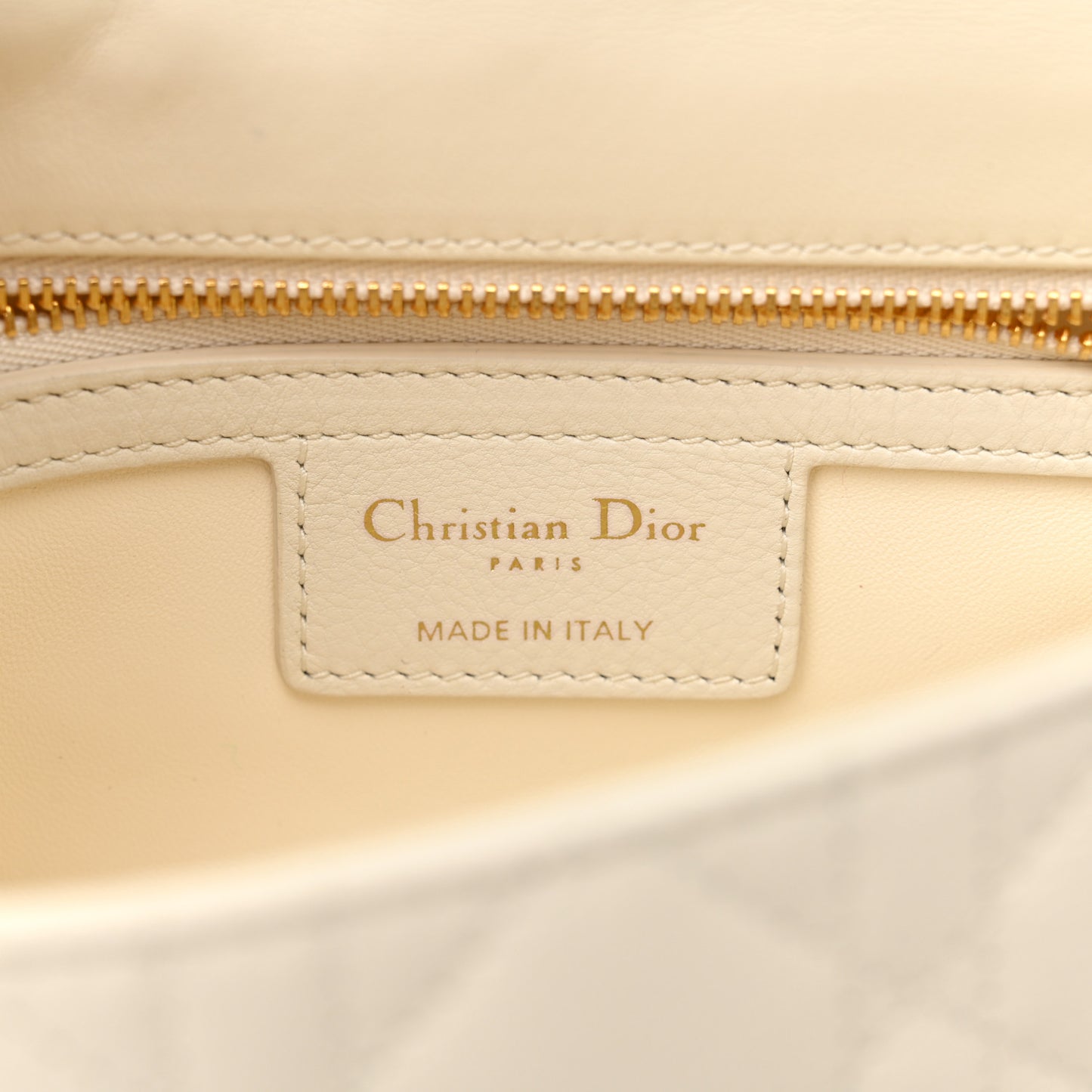 Lambskin Cannage Small Caro Bag Ivory