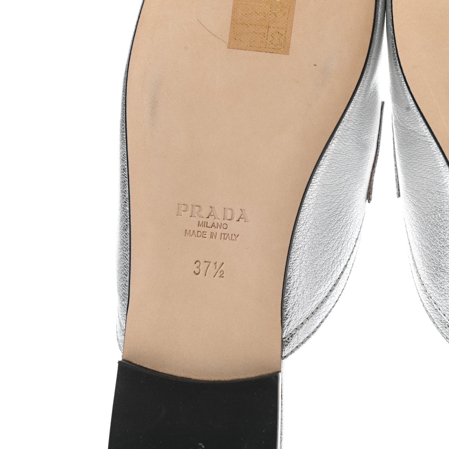 Prada Madras Lux 10mm Mules 37.5 Argento 6 of 8