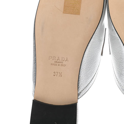 Prada Madras Lux 10mm Mules 37.5 Argento 6 of 8