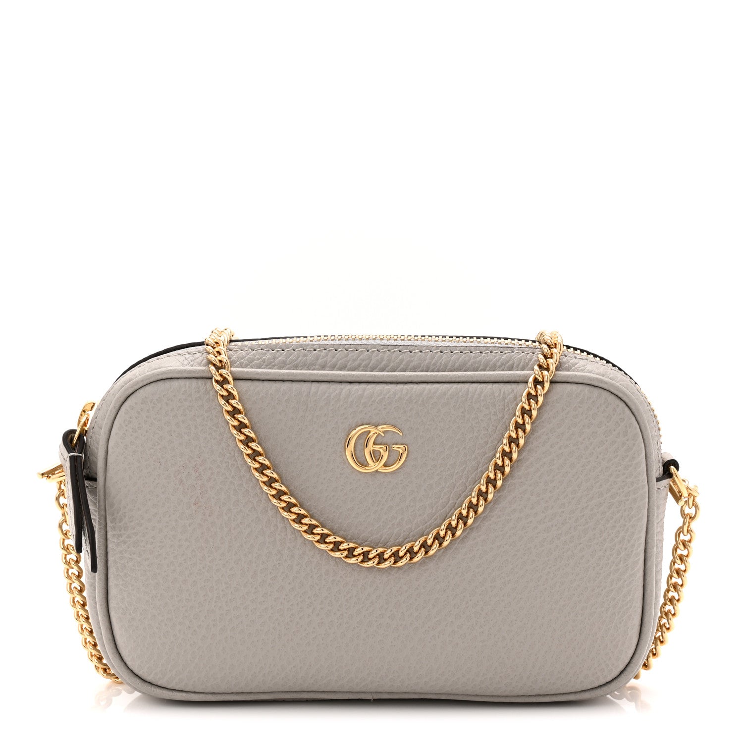 Gucci Dollar Calfskin Super Mini GG Marmont Chain Shoulder Bag Deep Grey 1 of 11