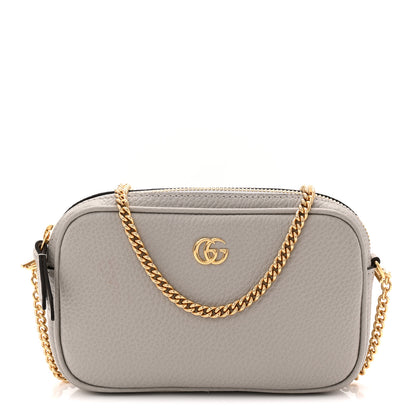 Gucci Dollar Calfskin Super Mini GG Marmont Chain Shoulder Bag Deep Grey 1 of 11