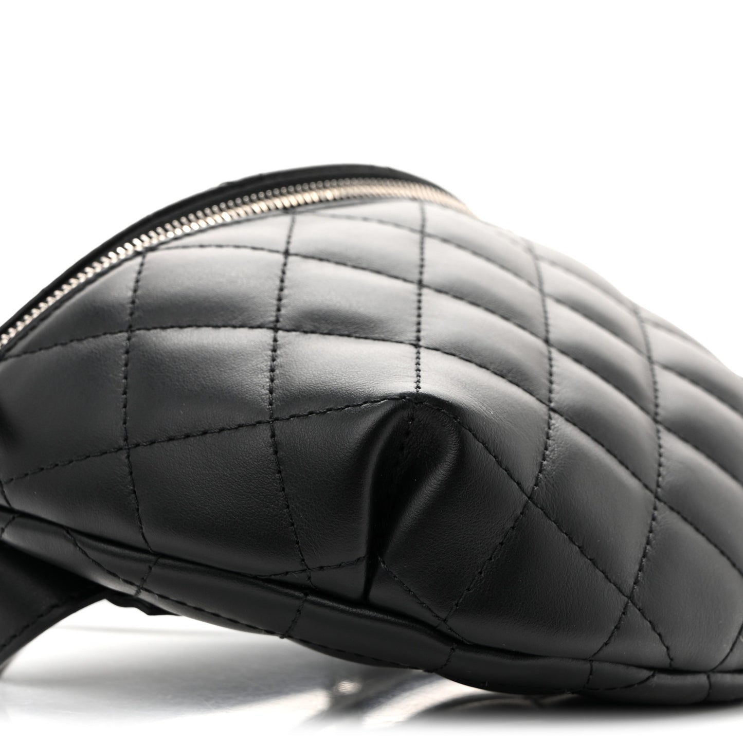 Calfskin Quilted Waist Belt Bag Black