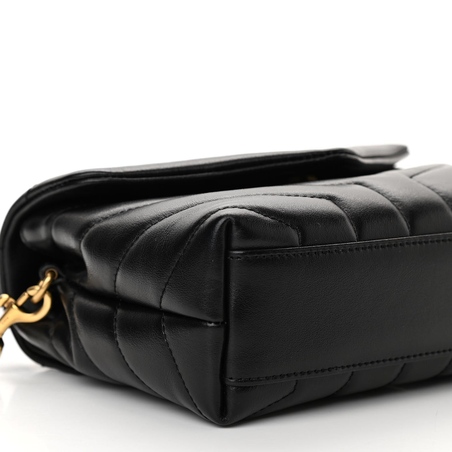 Calfskin Y Quilted Monogram Toy Loulou Crossbody Bag Black