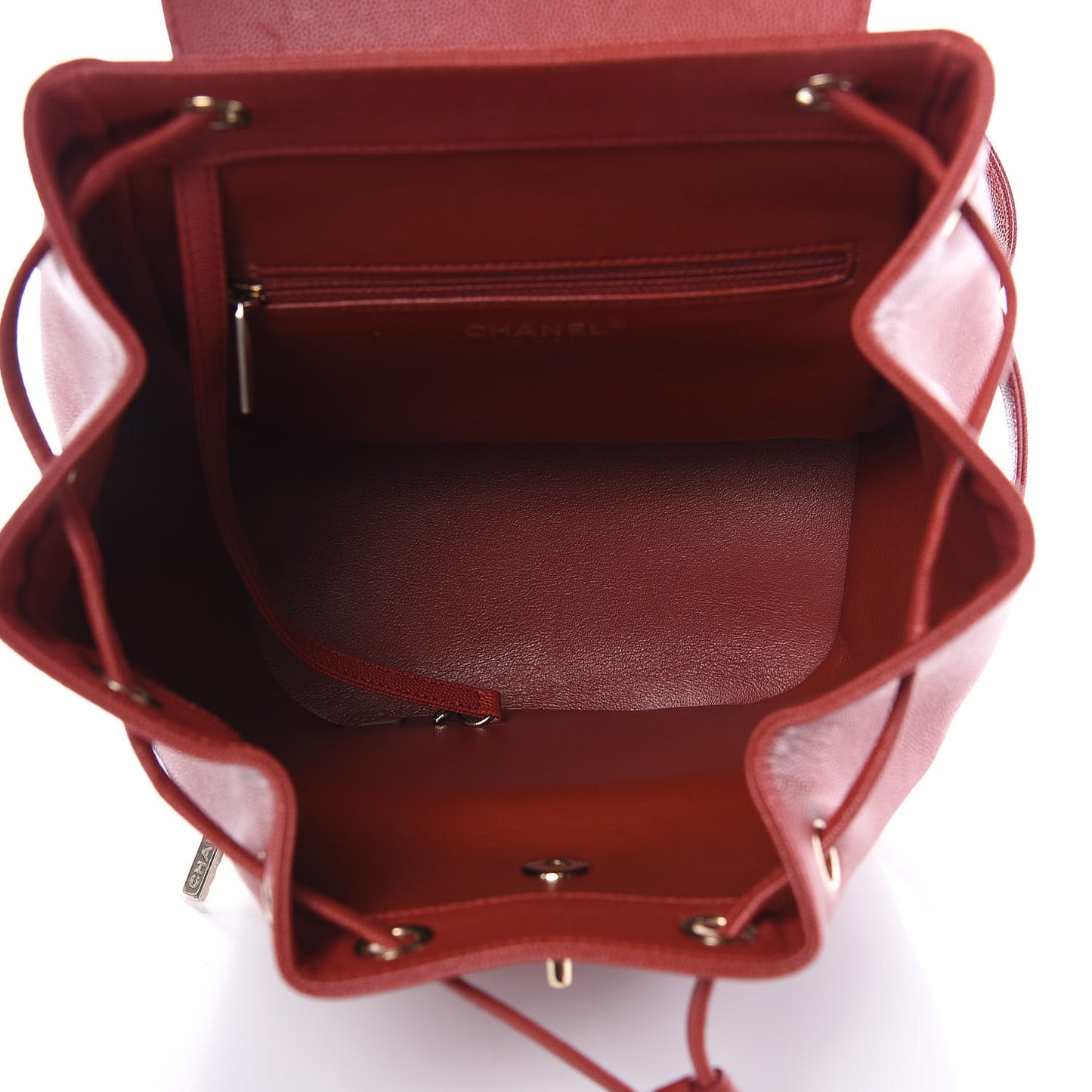Caviar Quilted Business Affinity Backpack Dark Red