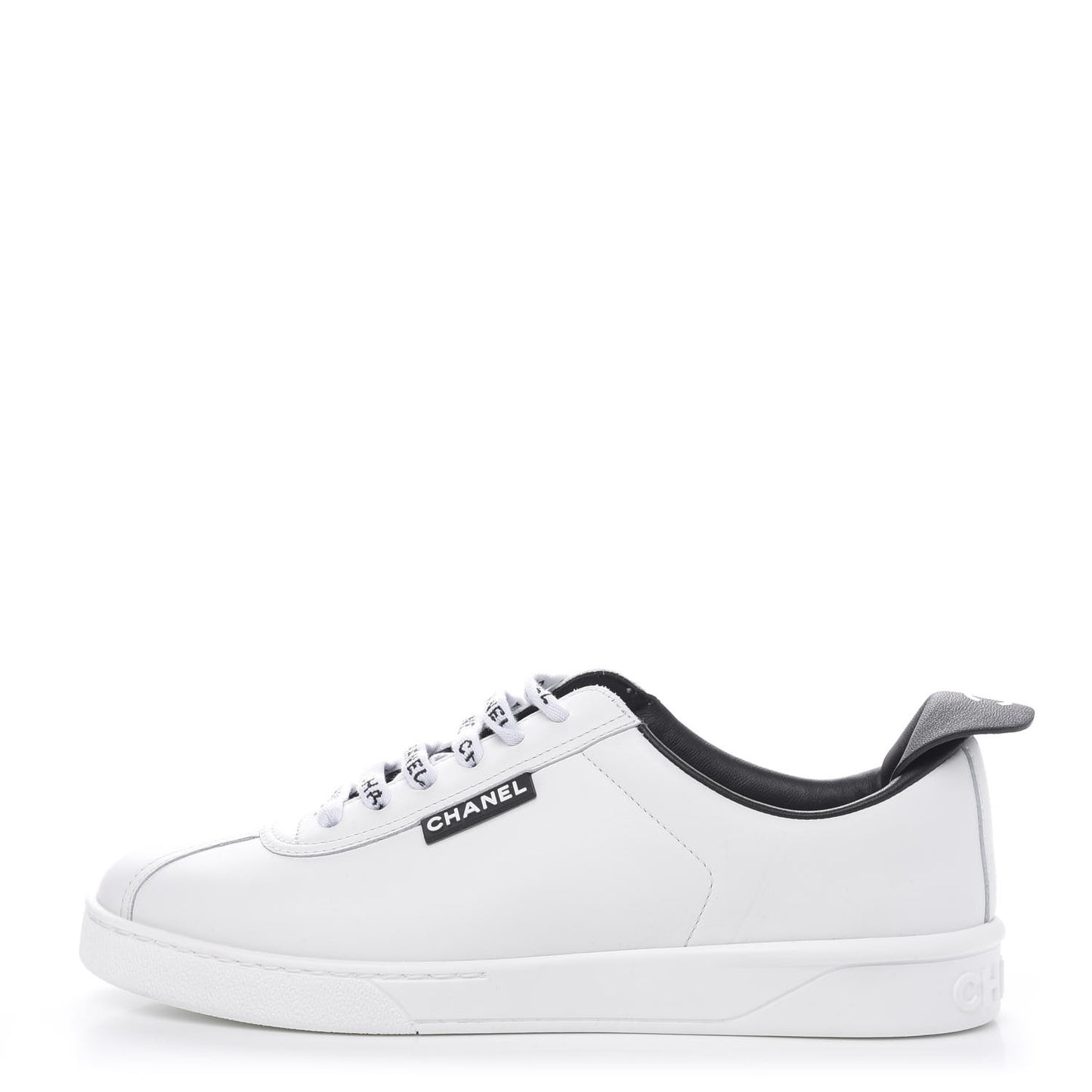 Calfskin CC Womens Sneakers 38 White