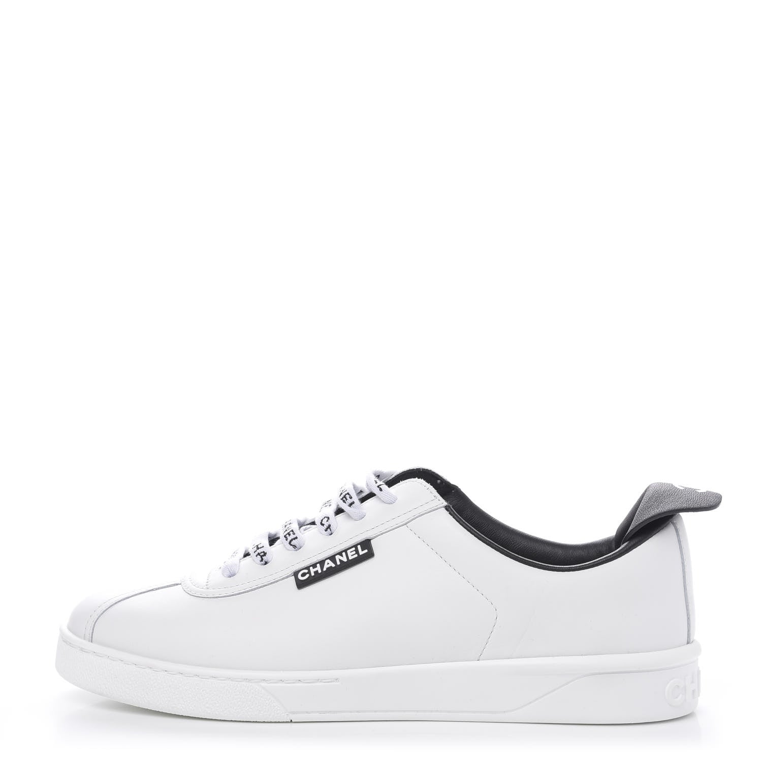 Chanel Calfskin CC Womens Sneakers 38 White 1 of 9