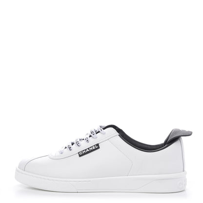 Chanel Calfskin CC Womens Sneakers 38 White 1 of 9