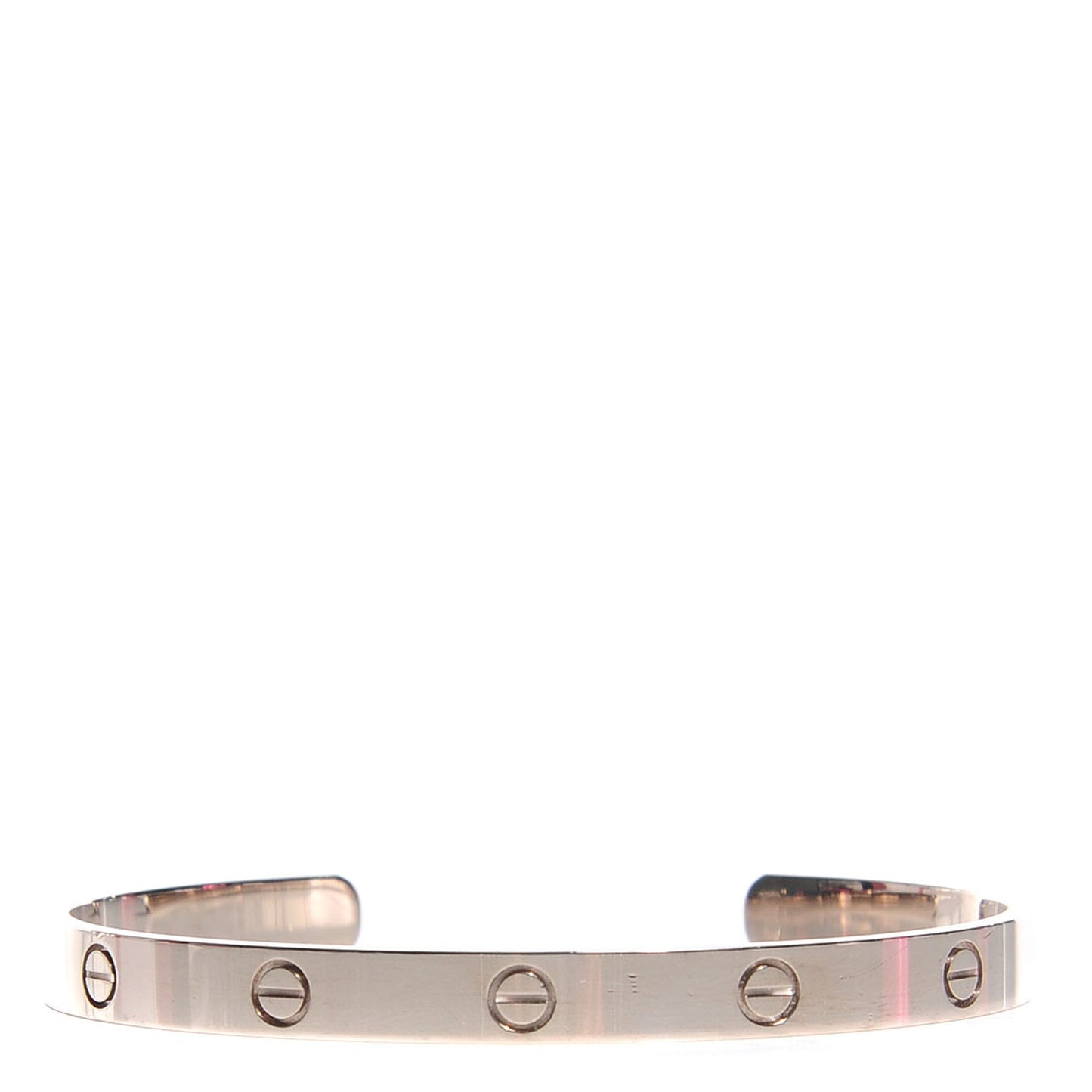 18K White Gold LOVE Cuff Bracelet 20