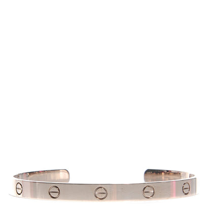 Cartier 18K White Gold LOVE Cuff Bracelet 20 1 of 5