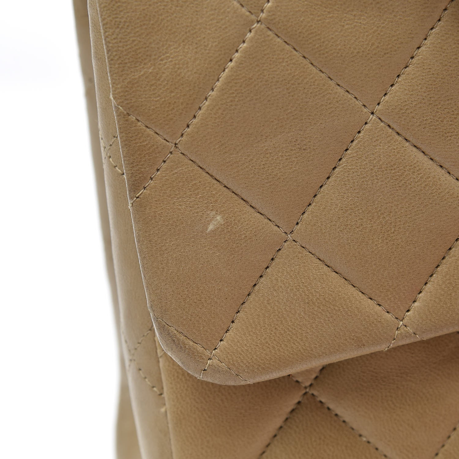 Chanel Lambskin Quilted Maxi Single Flap Dark Beige 24 of 24
