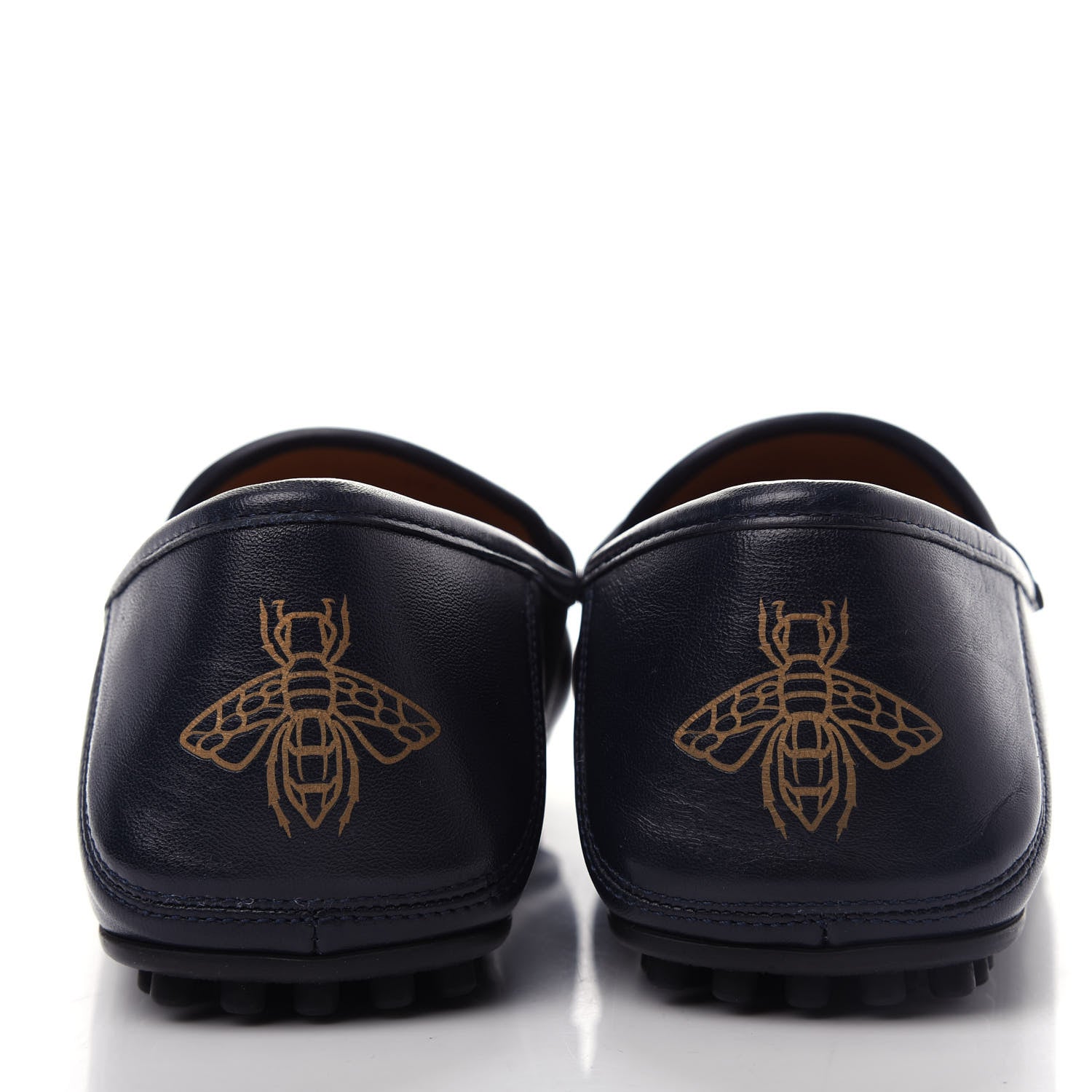 Gucci Nappa Mens GG Driver Loafers 7 Blue 7 of 13