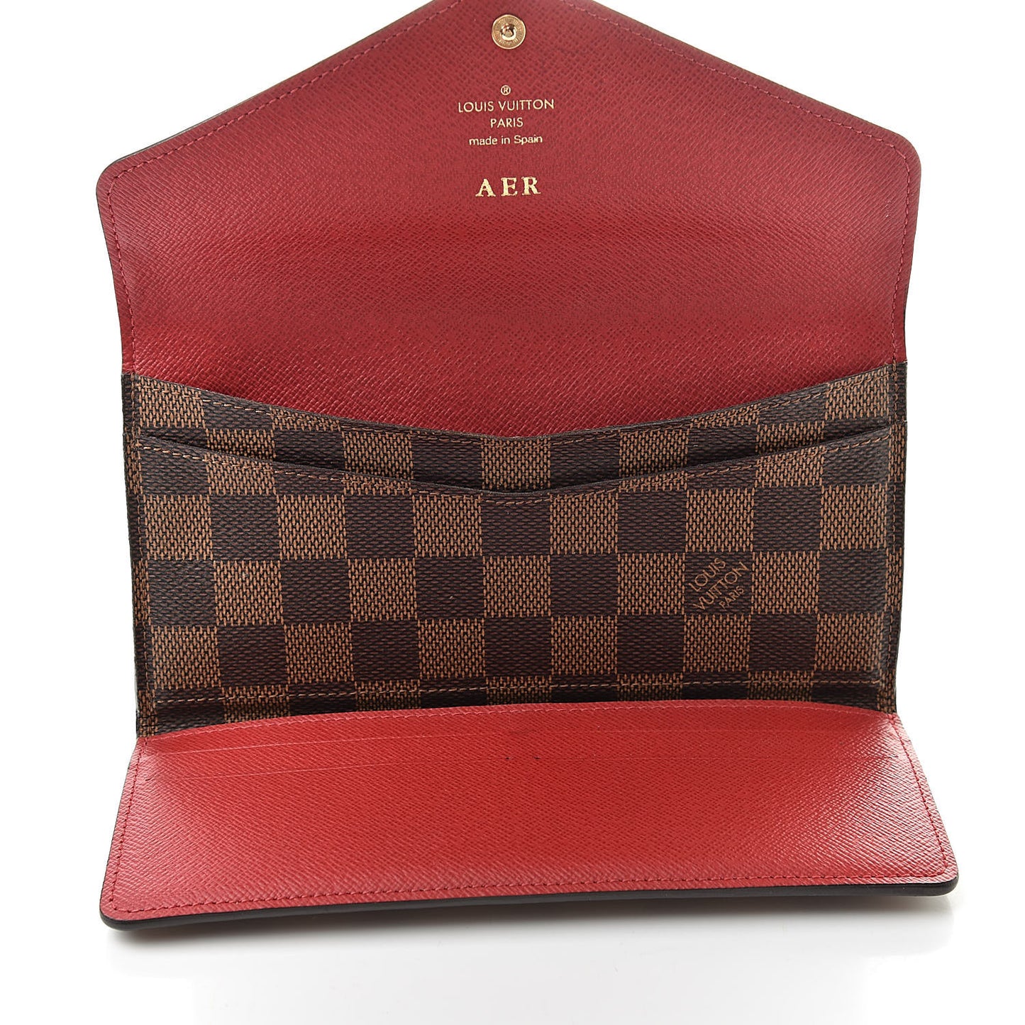 Damier Ebene Josephine Wallet Red