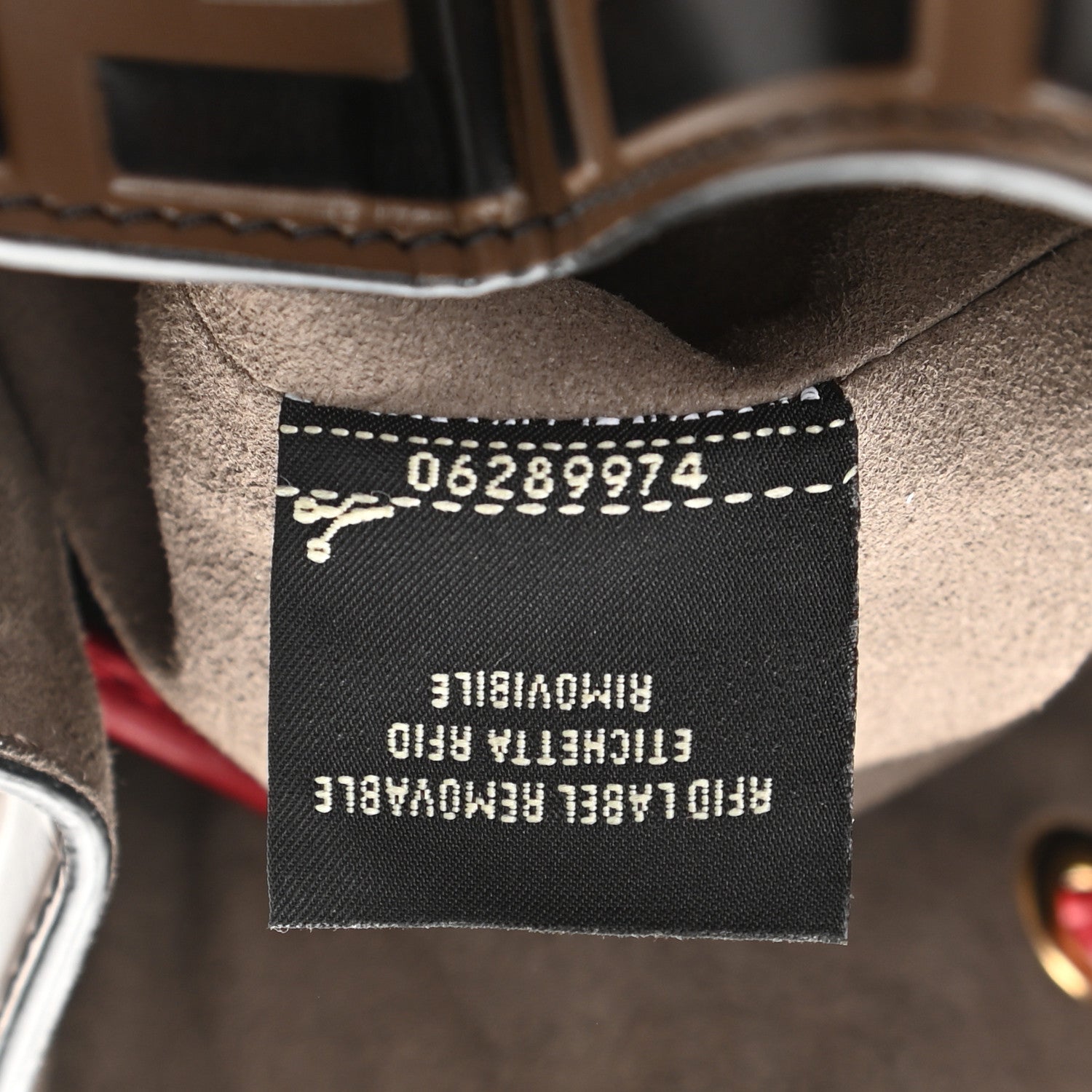 Fendi Vitello Grace F is Fendi Bi-Color FF 1974 Embossed Grande Mon Tresor Bucket Bag Maya Black Fragola 7 of 9