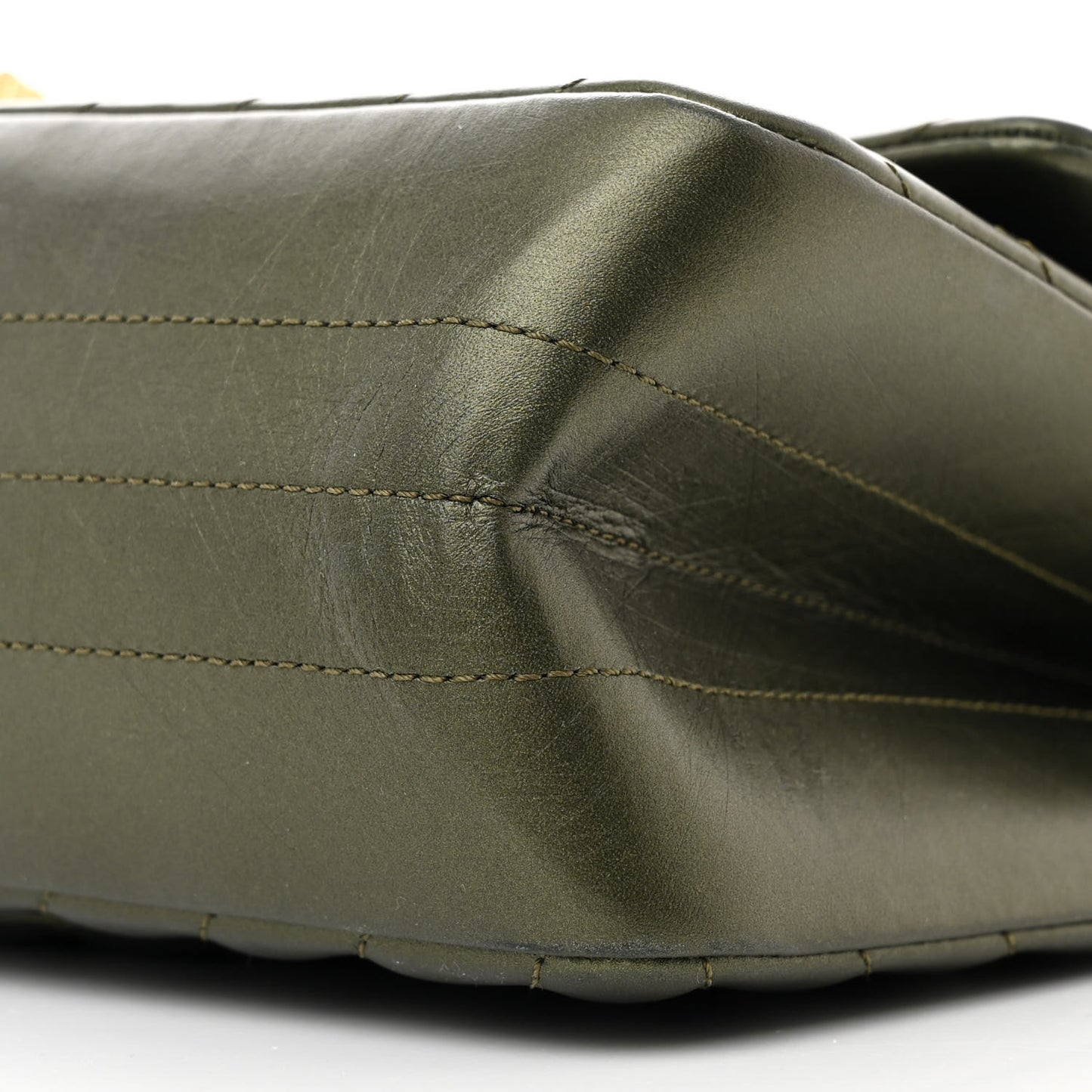 Metallic Calfskin Chevron Quilted 2.55 Reissue 226 Flap Green