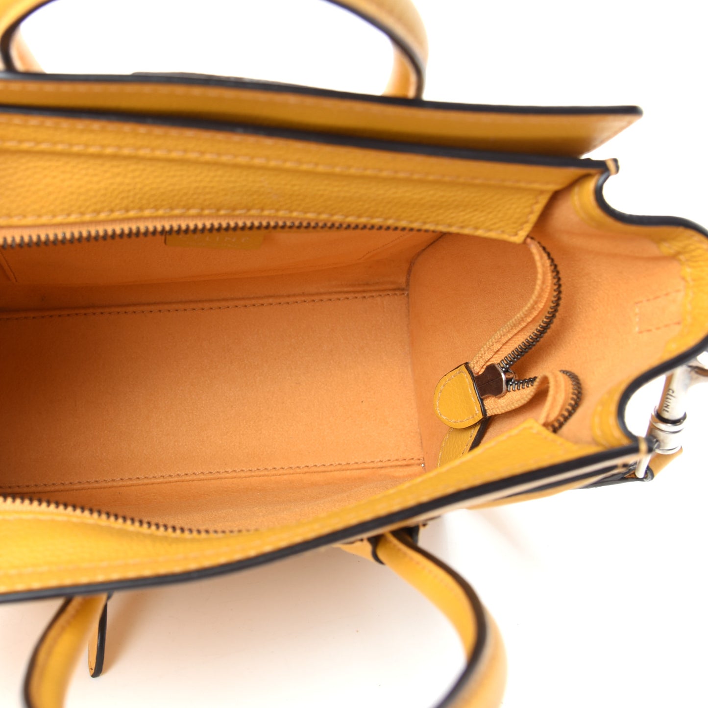 Drummed Calfskin Nano Luggage Ocre
