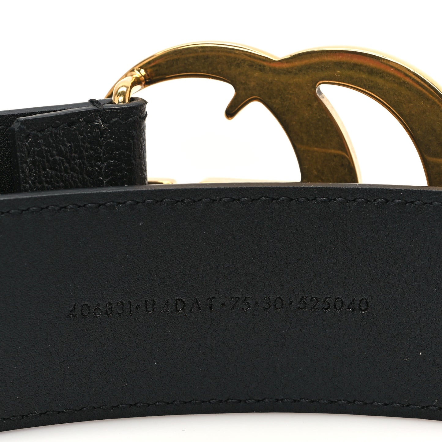 X ADIDAS Textured Dollar Calfskin Double G 40mm Belt 75 30 Black