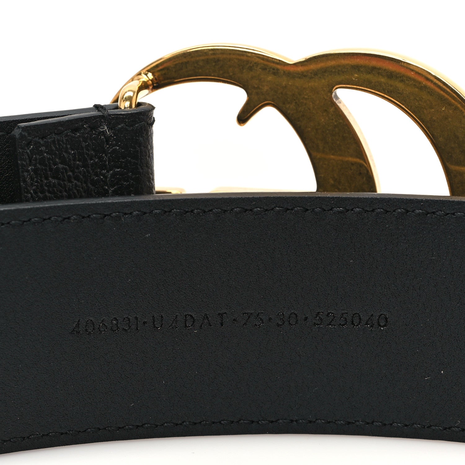 Gucci X ADIDAS Textured Dollar Calfskin Double G 40mm Belt 75 30 Black 4 of 5