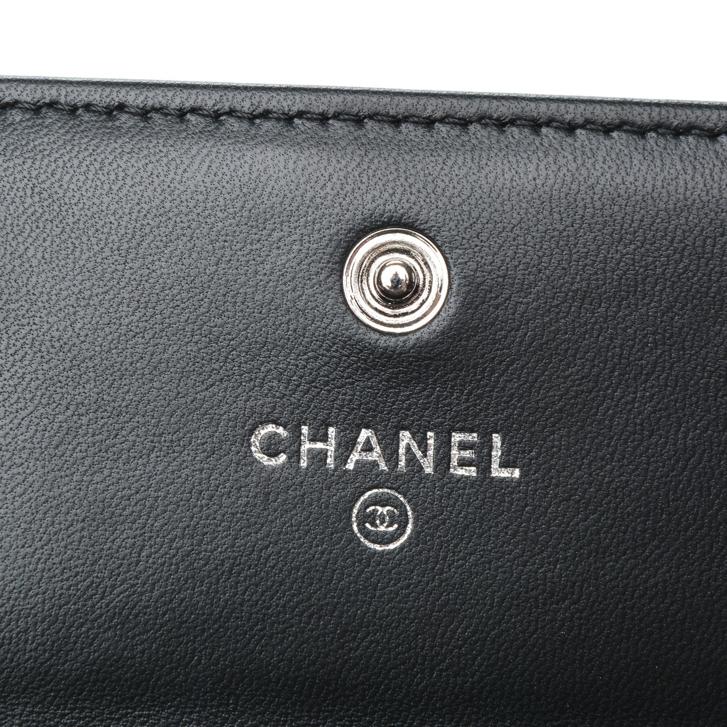 Lambskin Quilted Boy Flap Wallet Black