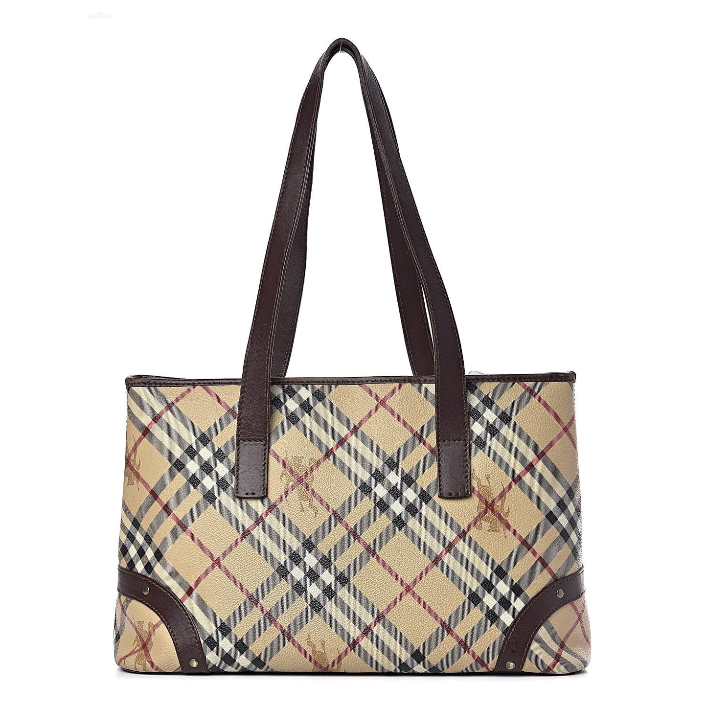 Haymarket Check Studded Tote Bag Chocolate