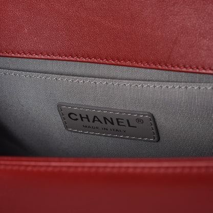 Chanel Calfskin Chevron Quilted Medium Boy Flap Red 6 of 8