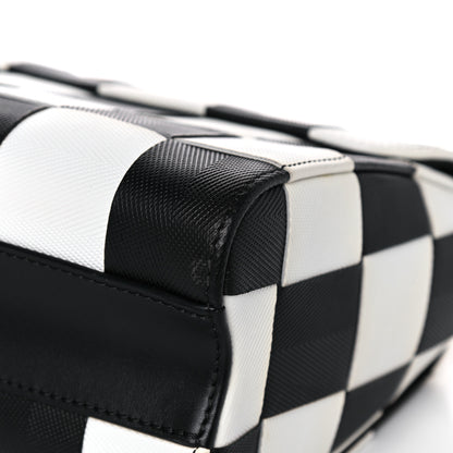 Louis Vuitton Calfskin Damier Tressage Twist Shoulder Bag MM Black White 10 of 13