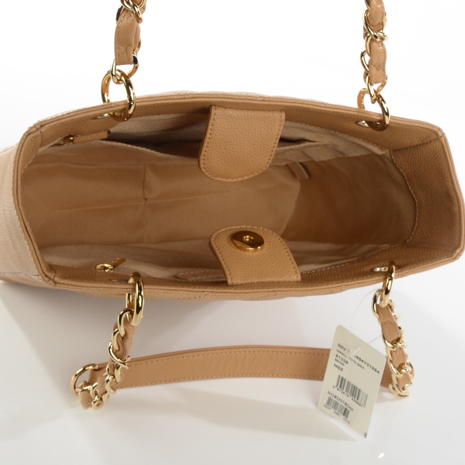 Chanel Caviar Quilted Petit Shopping Tote PST Beige 9 of 14