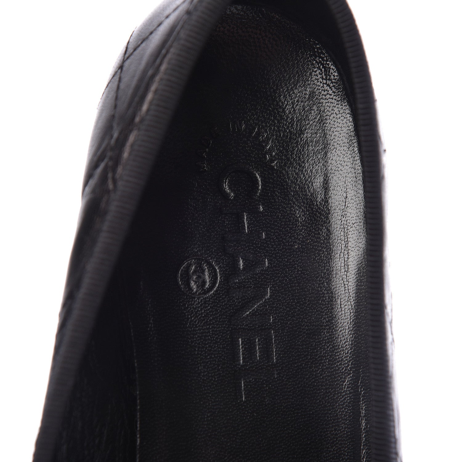 Chanel Lambskin Quilted Cambon Ballerina Flats 40.5 Black 9 of 12