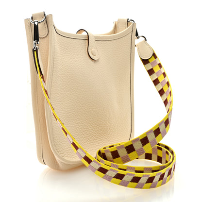 Hermes Taurillon Clemence Maxi Quadrille Evelyne TPM Nata Citron Rouge H Mauve Sylvestre 3 of 9