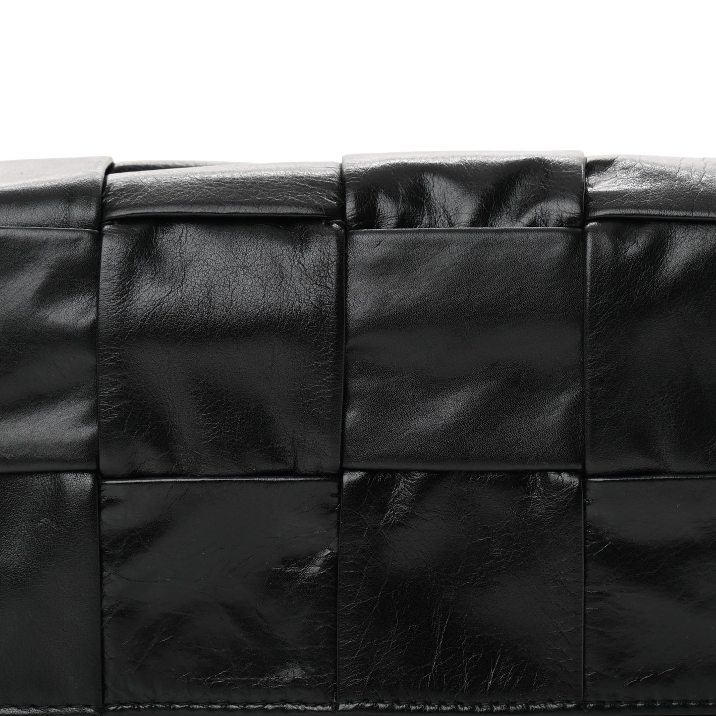 Paper Calfskin Intrecciato Cassette Belt Bag Black