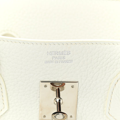 Hermes Taurillon Clemence Birkin 35 White 6 of 20