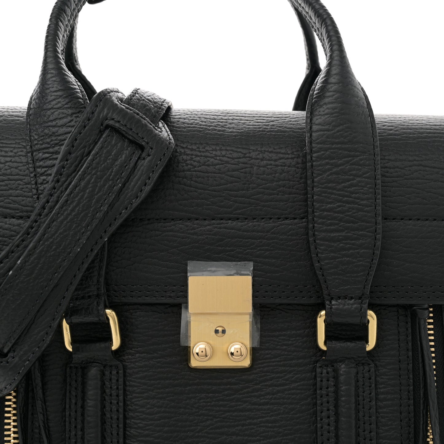Textured Calfskin Medium Pashli Satchel Black