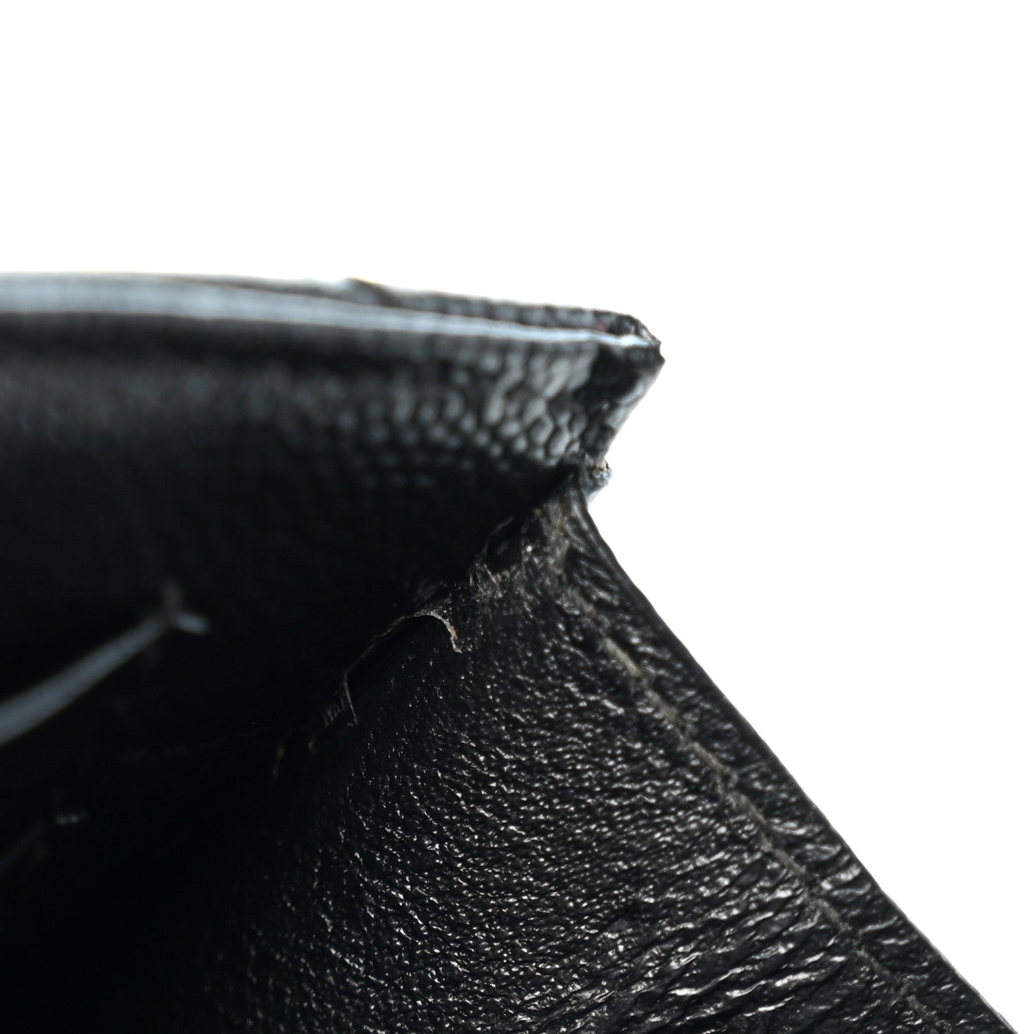 Saint Laurent Grain De Poudre Matelasse Chevron Small Monogram Envelope Wallet Black 8 of 11