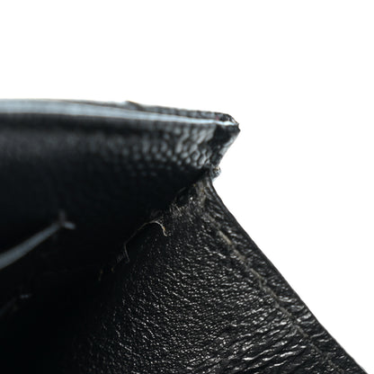 Saint Laurent Grain De Poudre Matelasse Chevron Small Monogram Envelope Wallet Black 8 of 11