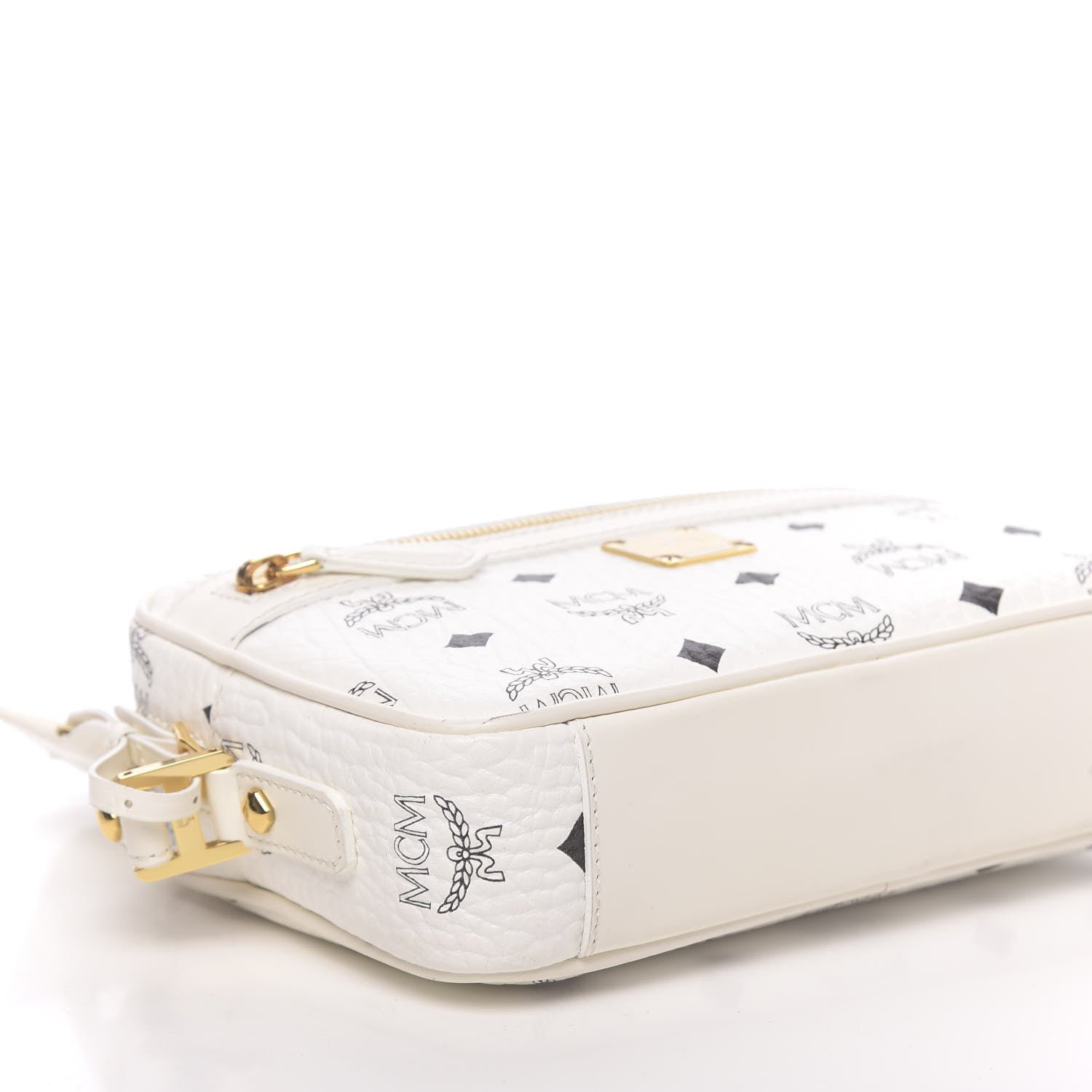 MCM Visetos Small Heritage Line Camera Crossbody Bag White 7 of 9