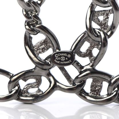 Chanel Ruthenium Crystal CC Brooch 4 of 5