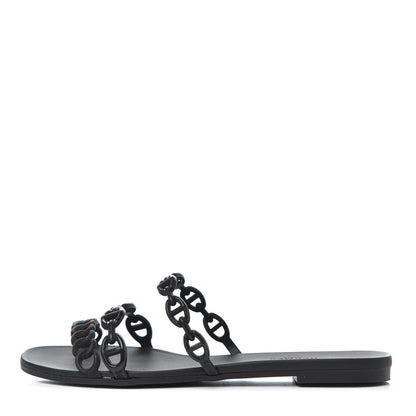 Hermes TPU Rivage Sandals 36 Black 1 of 9