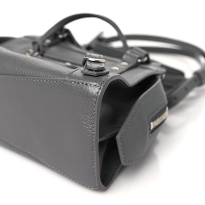 Balenciaga Grained Calfskin Neo Classic Silver Hardware Mini City Dark Grey 10 of 11