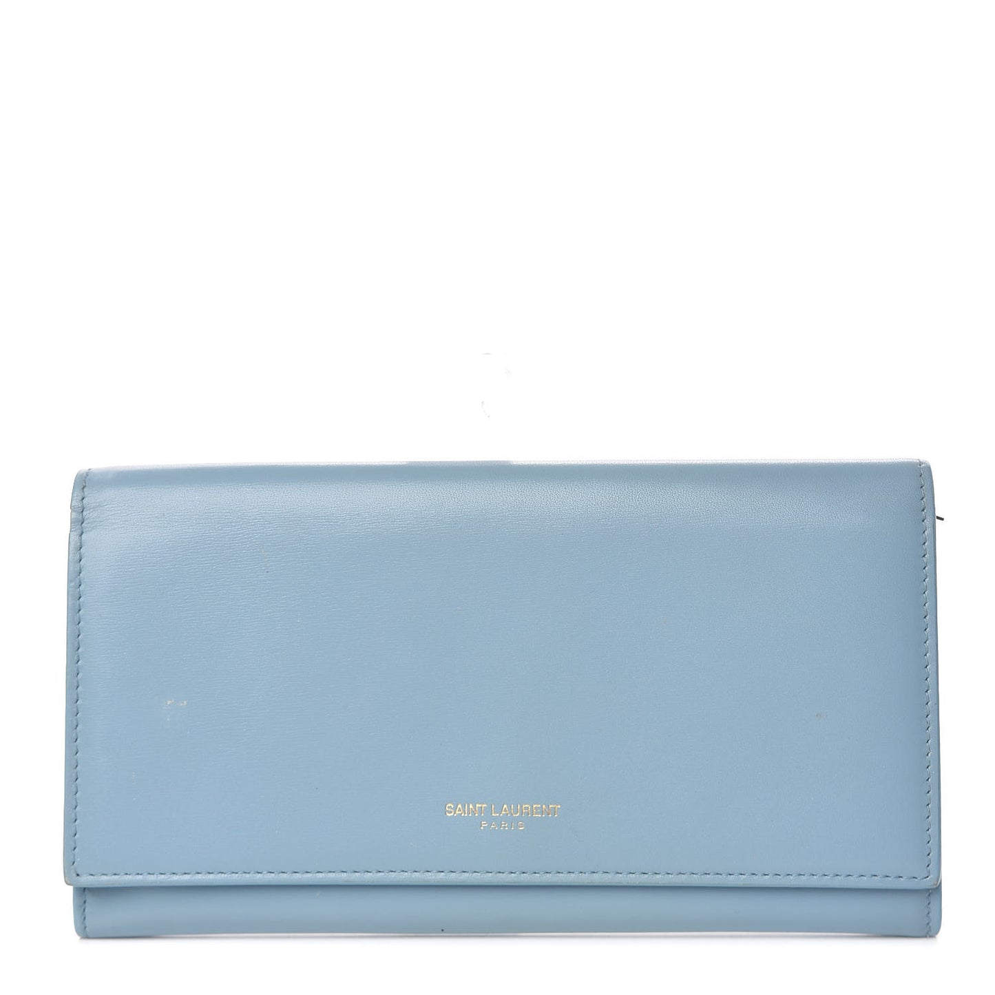 Calfskin Classic Large Marquage Flap Wallet Blue